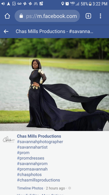 Breonna Moffett in a flowing black gown