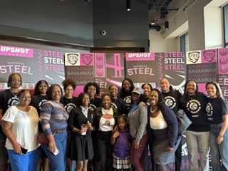 Members at the Savannah Steel Upshot Soccer community night